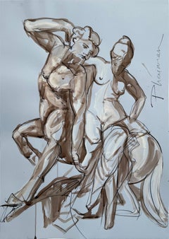 CENTAURO e NYMPH Neo Mitologia  inchiostro di Paula Craioveanu