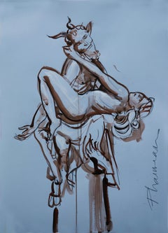 Tempera Nude Drawings and Watercolors