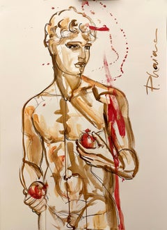 Tempera Figurative Drawings and Watercolors