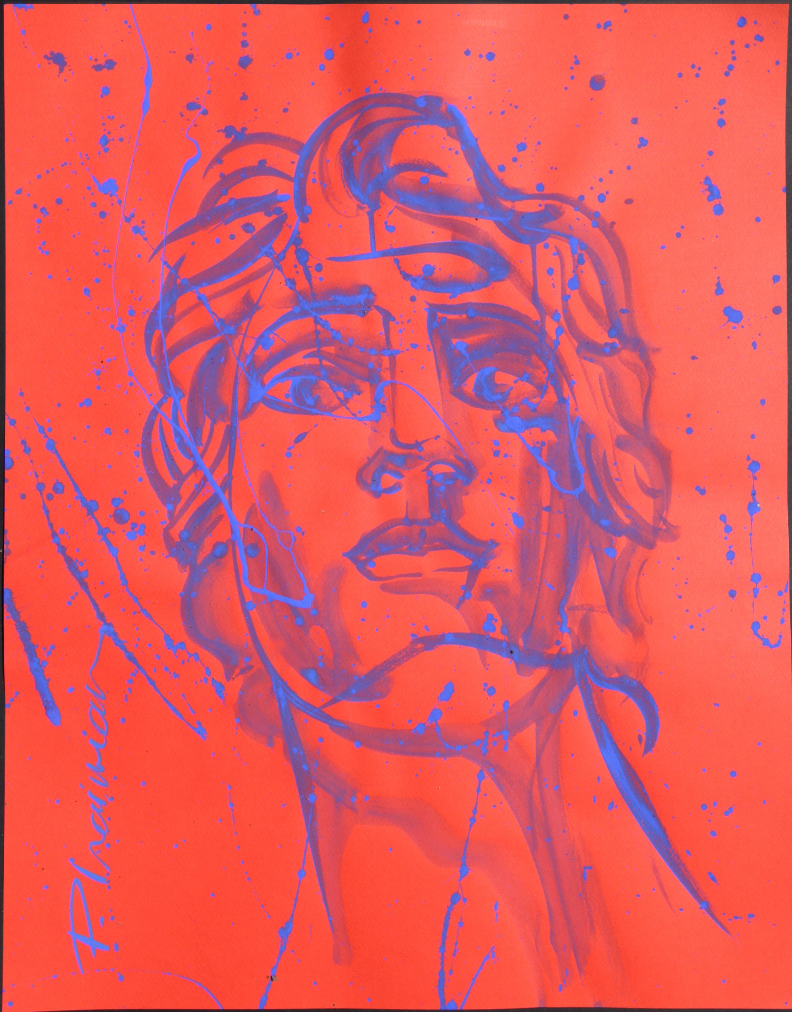 Blue Apollo originale blu oltremare Neo Mythology ispirato a Andy Warhol