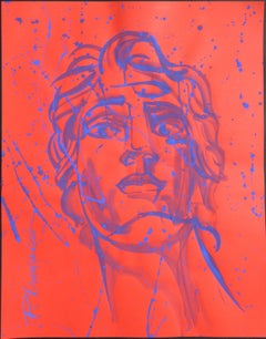 Blue Apollo originale blu oltremare Neo Mythology ispirato a Andy Warhol