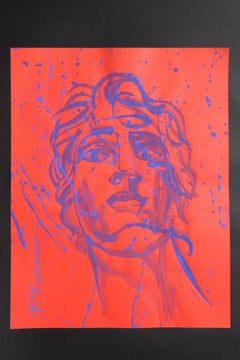 Blauer Apollo Original blauer Ultramarin Neo Mythologie inspiriert von Andy Warhol