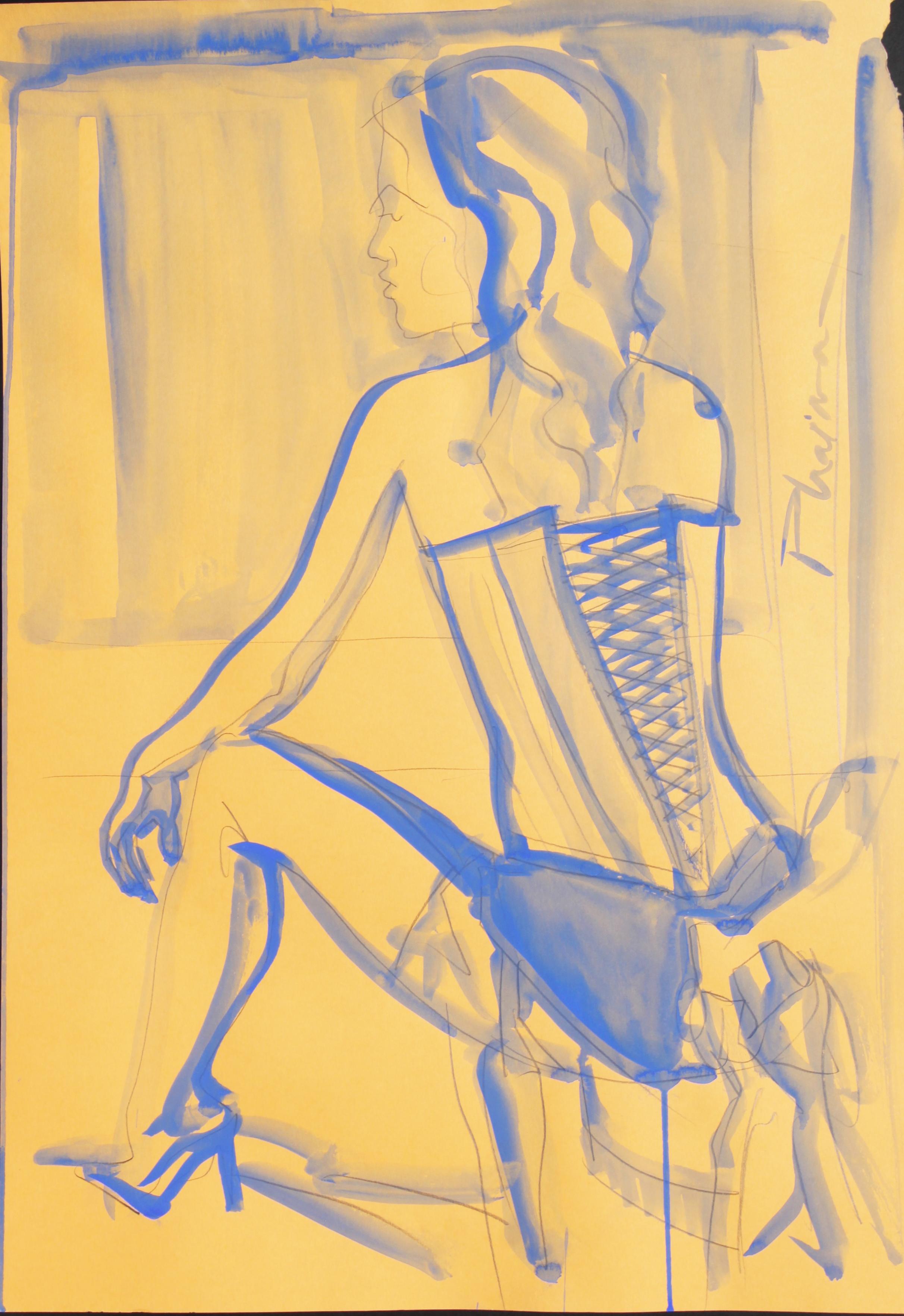 Ballerina 2 - tempera on paper - by Paula Craioveanu - original art