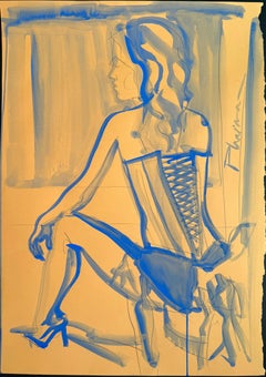 Ballerina 2 - tempera on paper - by Paula Craioveanu - original art