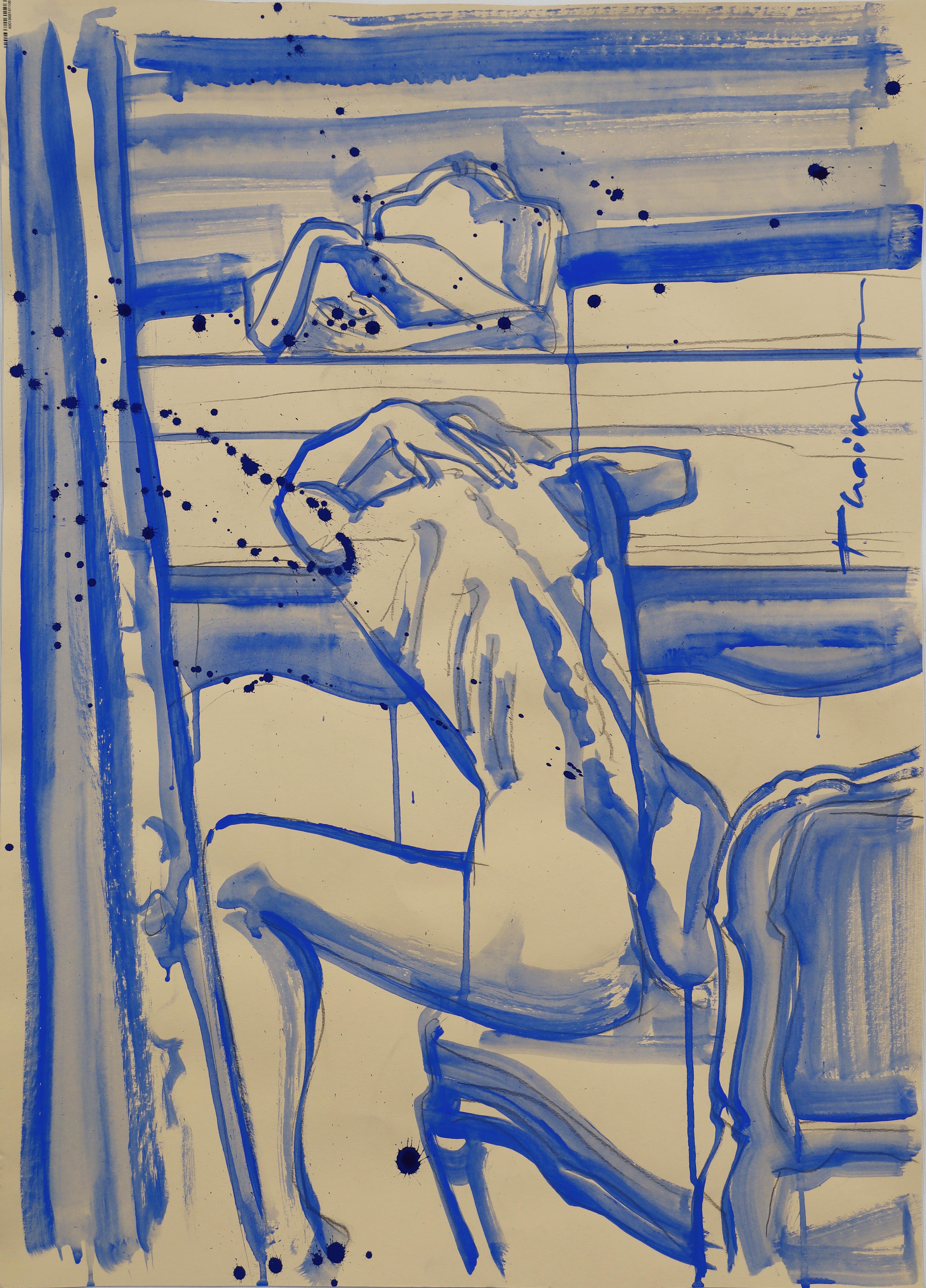 NIGHT BLUES -  Female Nude original unique art  by Paula Craioveanu