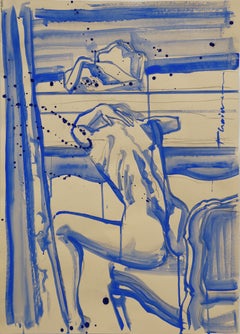 BLUES NOCTURNO -  Desnudo femenino arte único original  por Paula Craioveanu