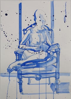 Reading on Armchair 2 original female nude by Paula Craioveanu inspired Matisse
