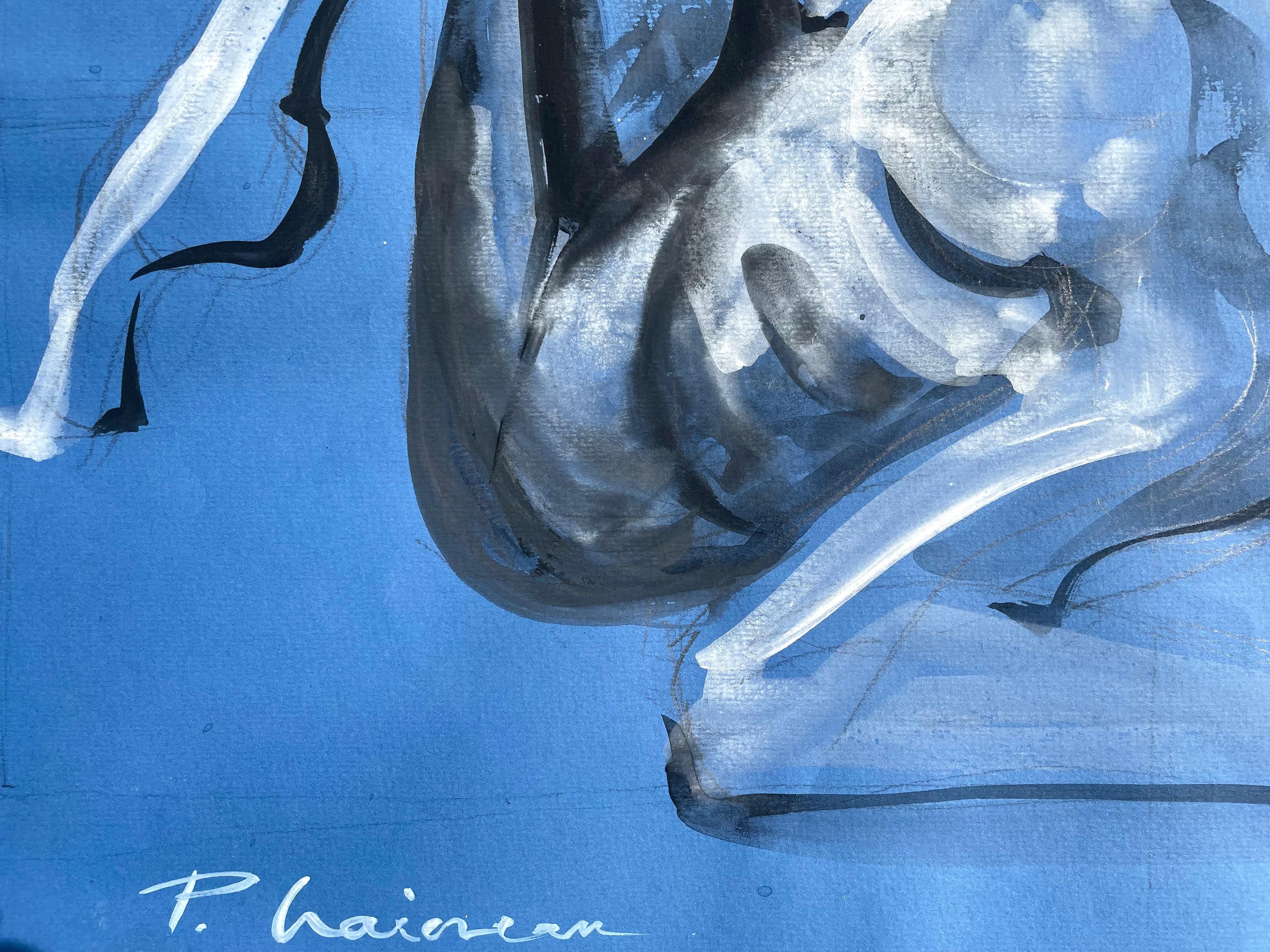 BLUE SUN arte originale Paula Craioveanu Nudo ispirato da Matisse in vendita 1