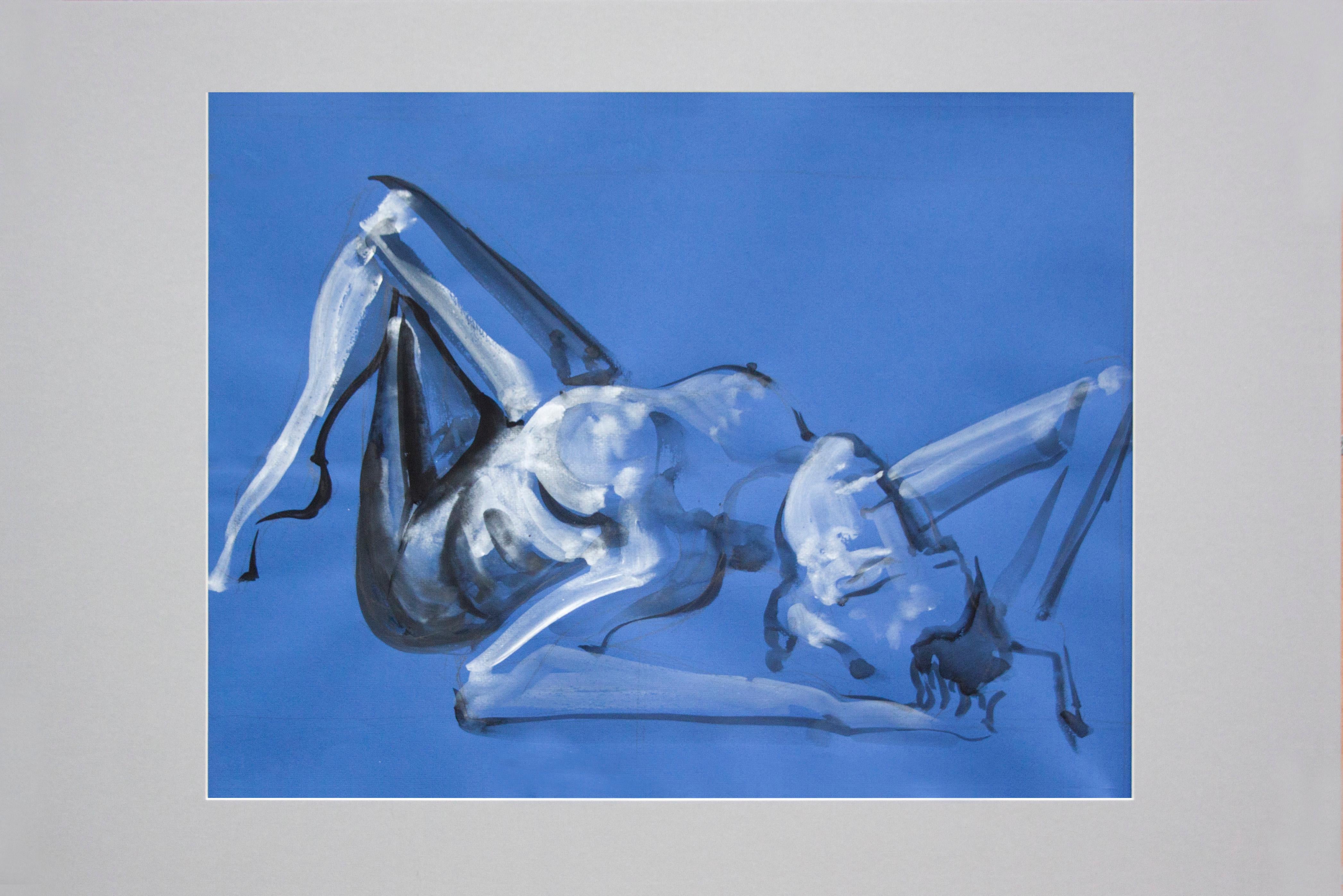 BLUE SUN arte originale Paula Craioveanu Nudo ispirato da Matisse in vendita 3