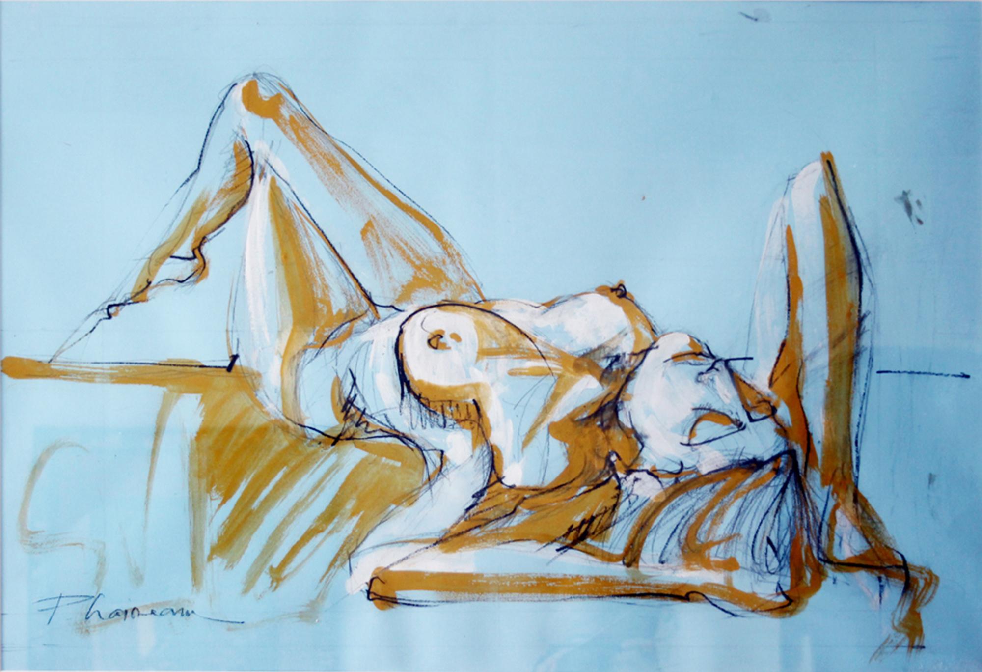 L'ART original Paula Craioveanu Nu féminin FRAMÉ en vente 1
