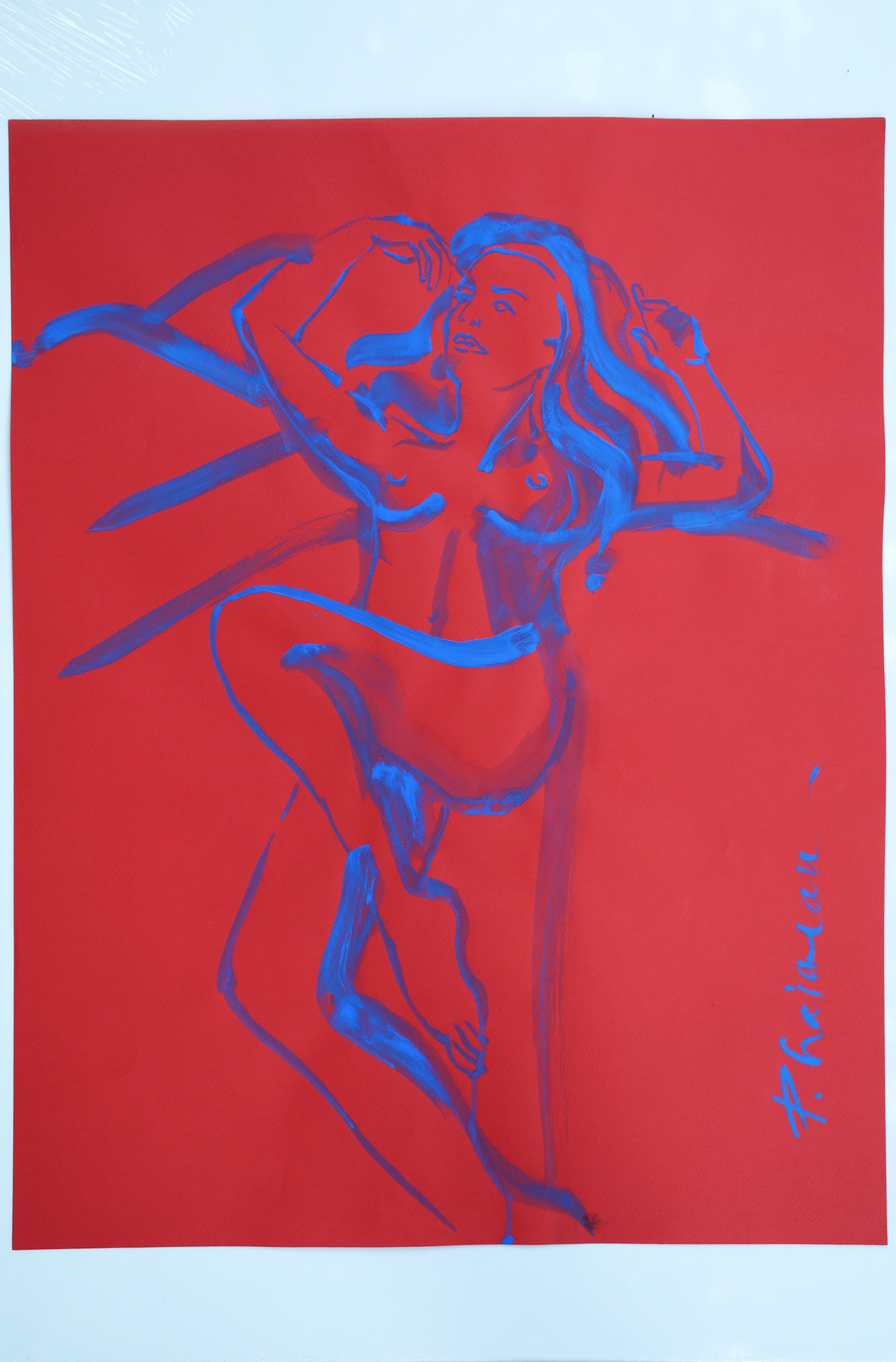 PLEASURE PRINCIPLE original art Paula Craioveanu Nude inspired by Matisse For Sale 1