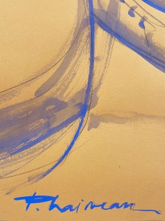 Soñar - gran desnudo azul original de Paula Craioveanu 39x27in