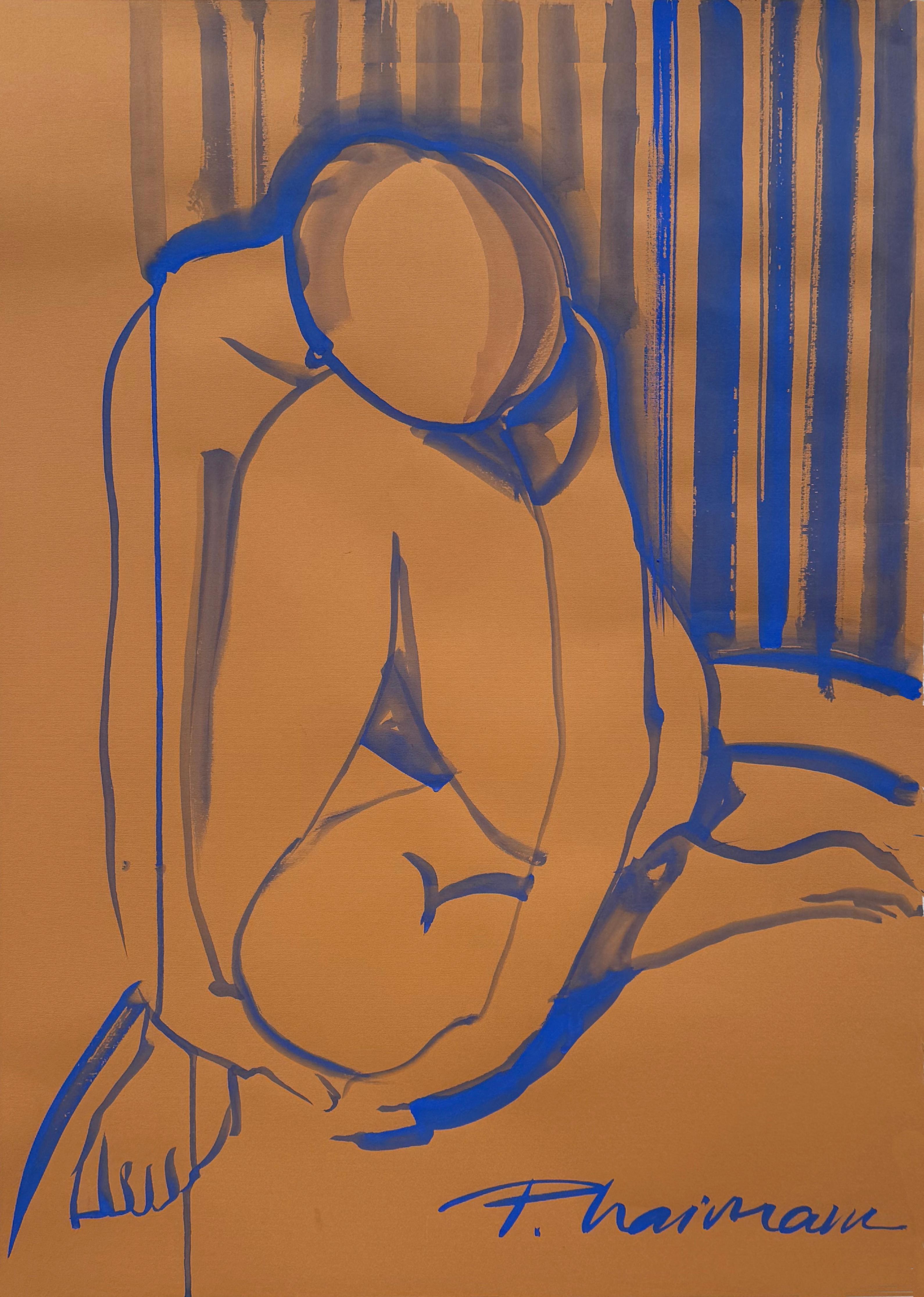 MUJER ENAMORADA desnudo femenino  de Paula Craioveanu -arte original inspirado en Matisse