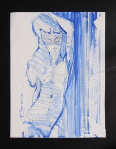 Blue Mask original female nude by Paula Craioveanu inspired Matisse