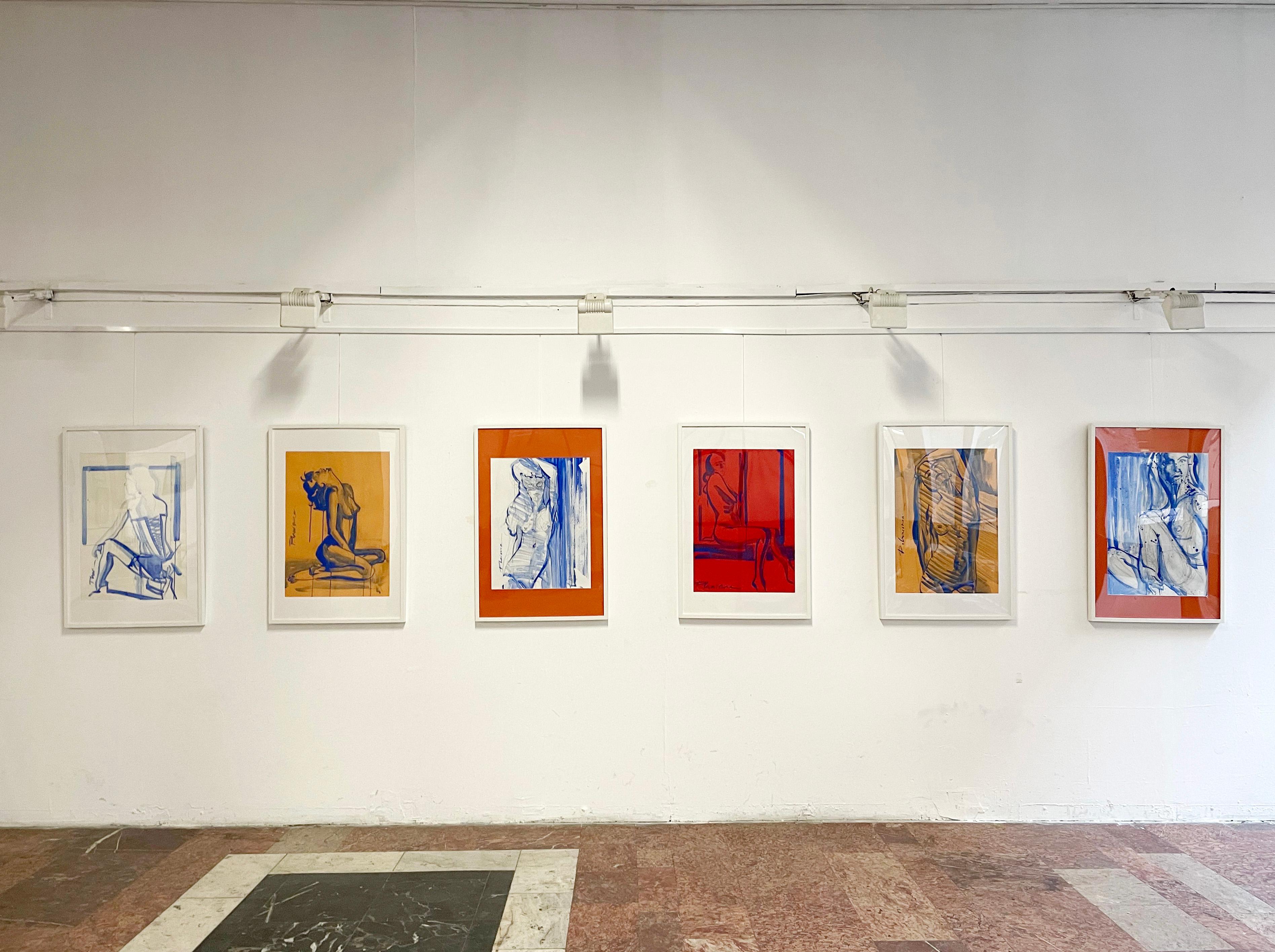 Masque bleu nu féminin original de Paula Craioveanu inspiré par Matisse en vente 4