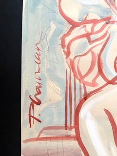 Girl in Love with Mask: Tempera and Ink on Archival Paper