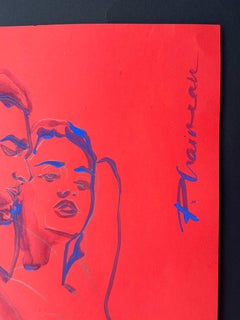 Sky is the Limit original blue ultramarine couple by Paula Craioveanu