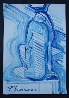 La forma del agua - gran desnudo original de Paula Craioveanu 39x27.5in