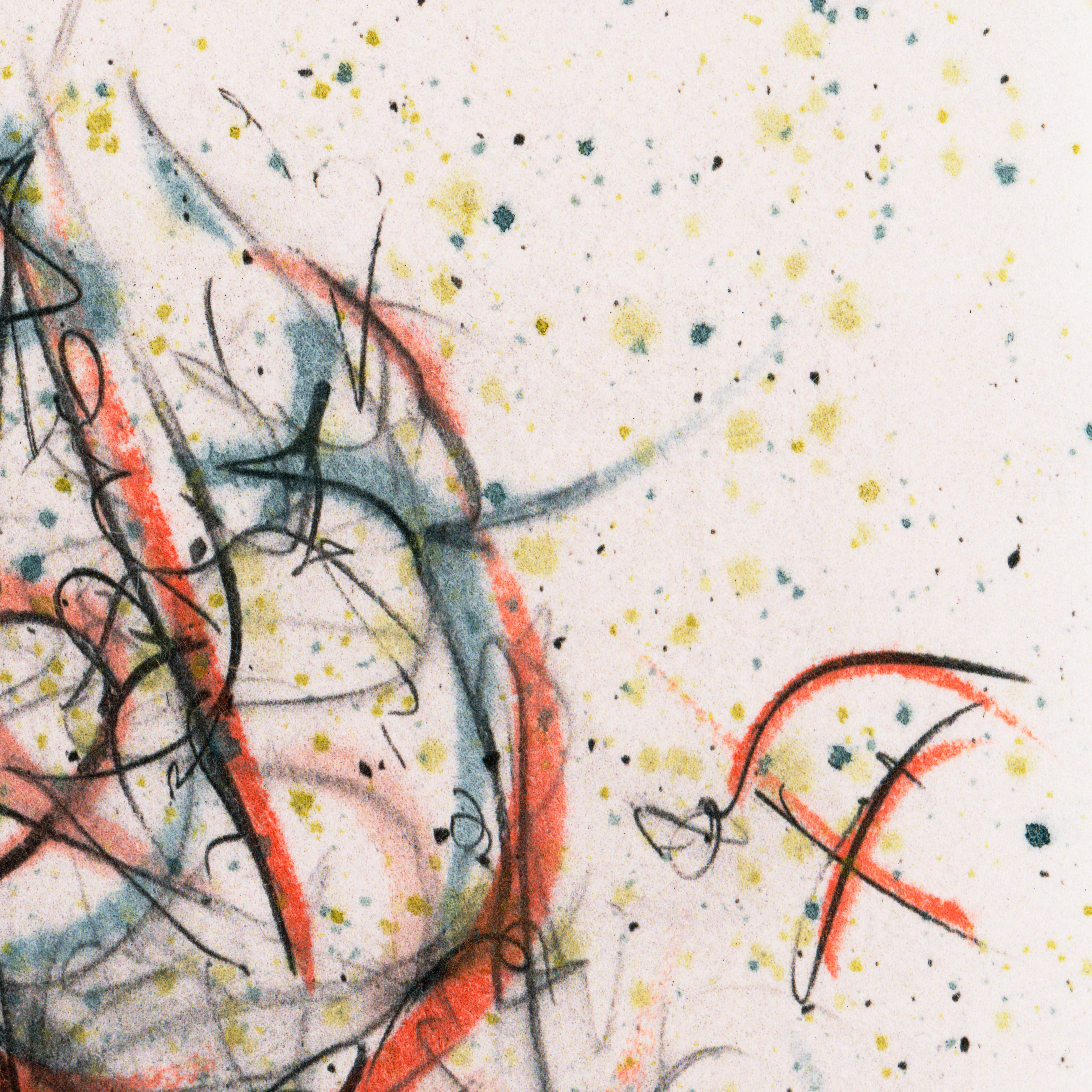 Conversation - expression abstraite au fusain et à l'aquarelle, édition 2 de 15 - Expressionnisme abstrait Art par Ugne Pouwell