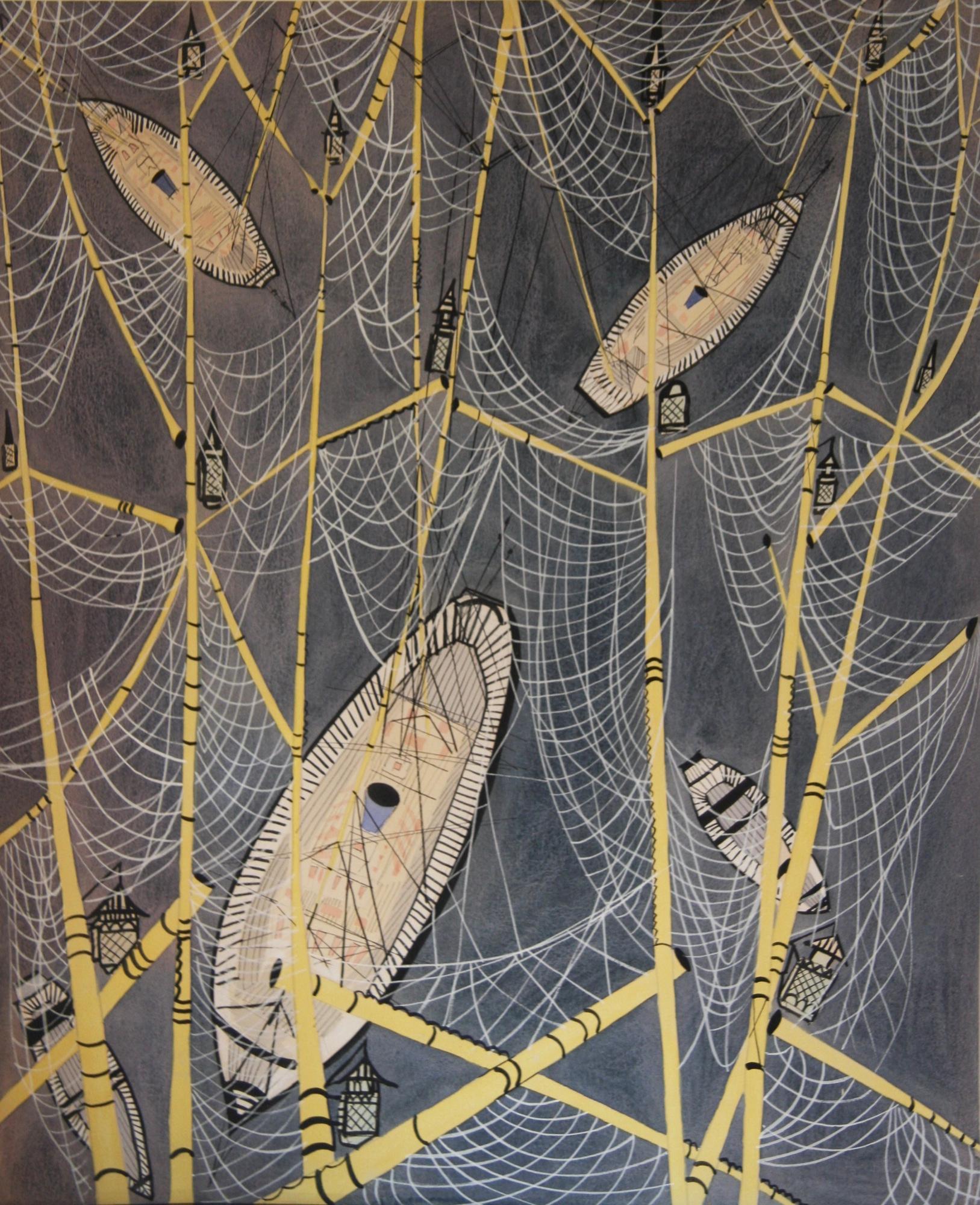 John Preston Goddard Abstract Drawing – Netze