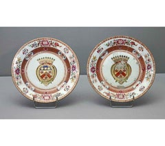 Rare Pair Of Chinese Porcelain Plates For The Compagnie Des Indes Period XVIII