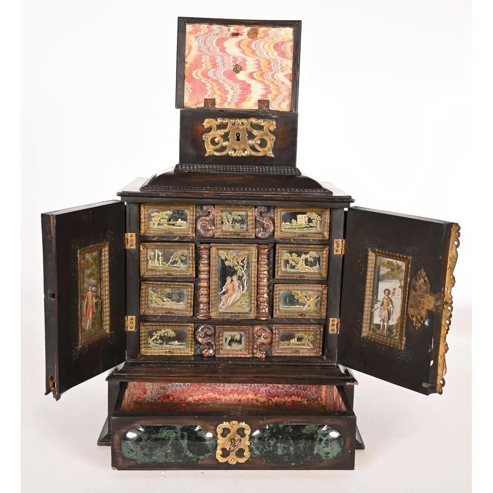 Charming 17th Century Travel Jewelry Cabinet For Sale 2