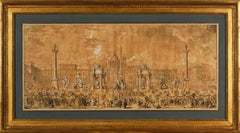 Preparativos de los fuegos artificiales celebrados en la Plaza Navona en 1729