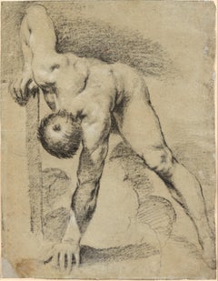 Leaning Nude Man (recto); Kneeling Man, Hands Tied Behind His Back (verso)