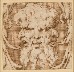 A fantasy head composed of three bearded faces