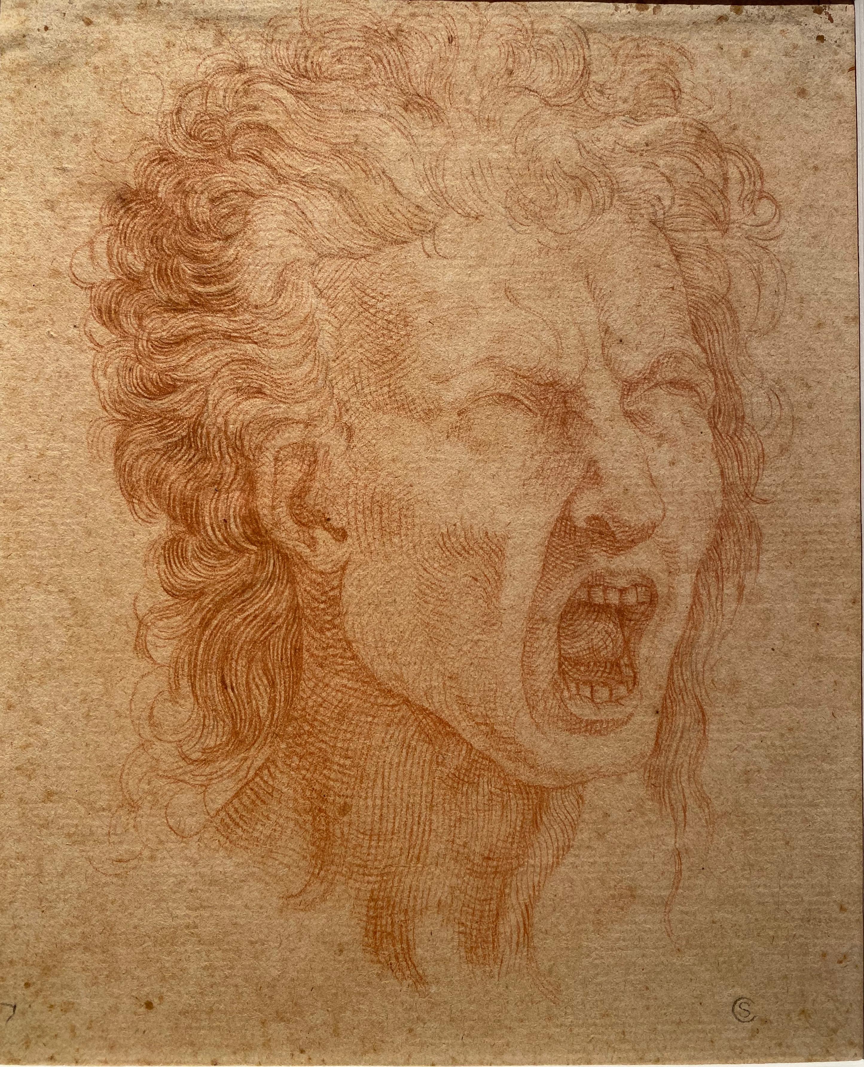 Denys CALVAERT Portrait – Schreiendes Gesicht