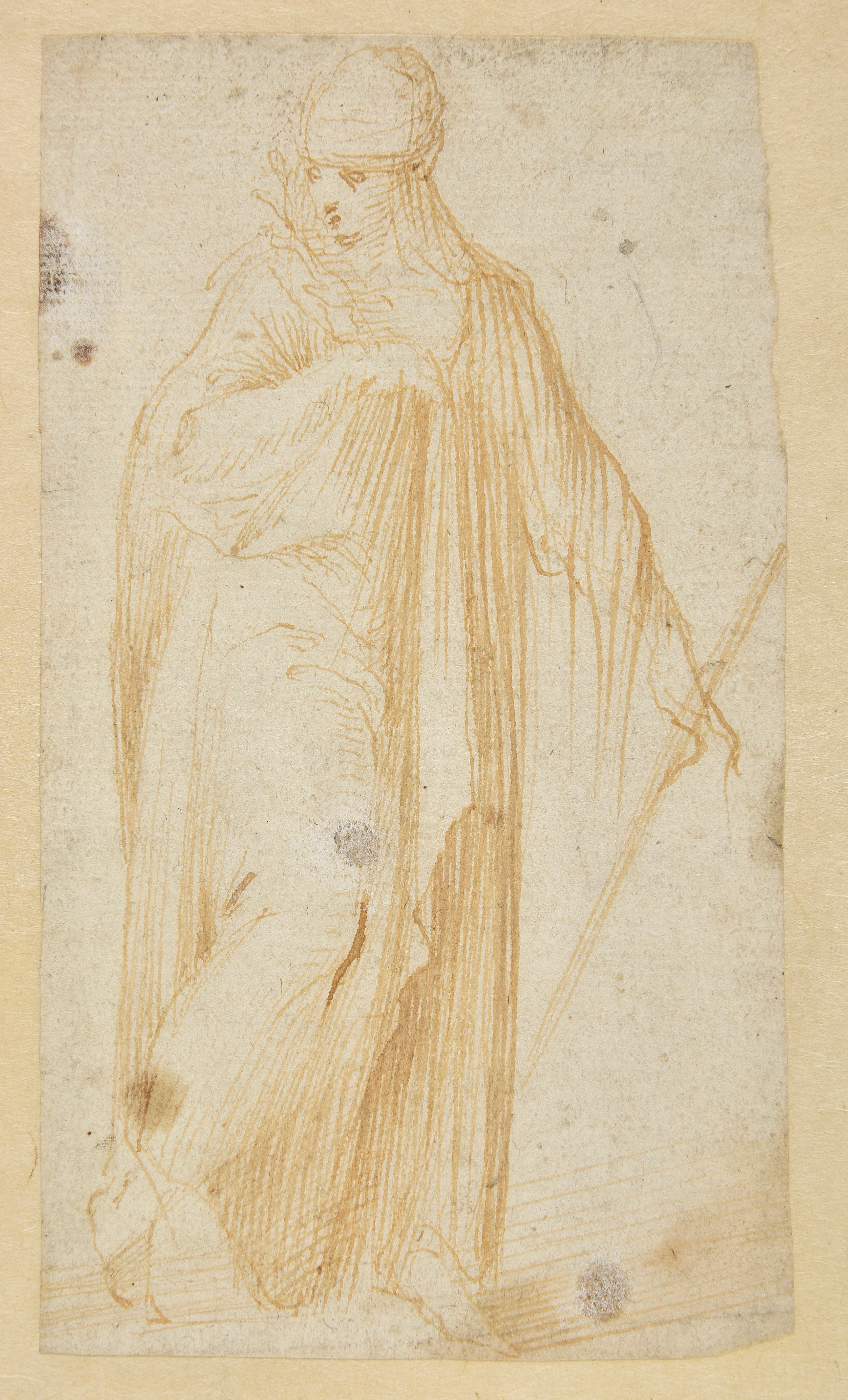 Draped Woman Holding A Branch