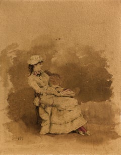 Élégante femme avec un éventail