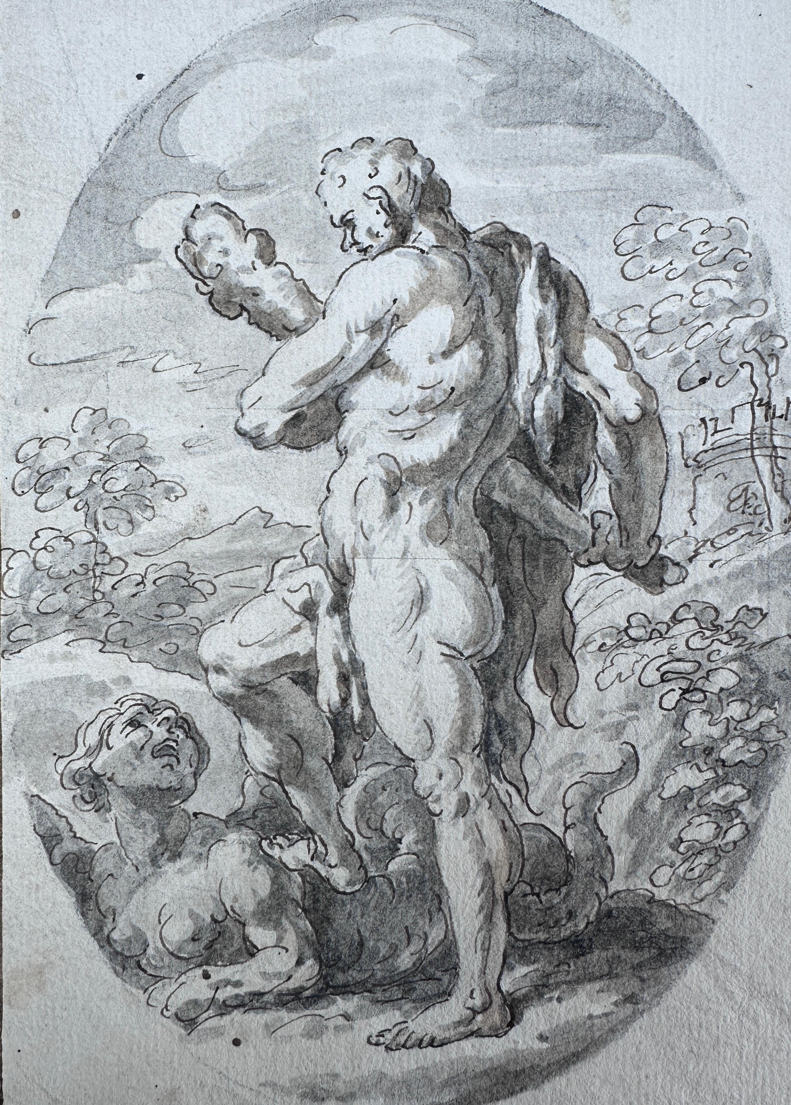 Hercules vanquishing a drakaina (half‑woman, half‑serpent)