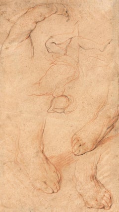 Estudio de los pies y boceto de una figura