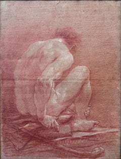 Academy Study of a Seated Male Figure Seen from the Back