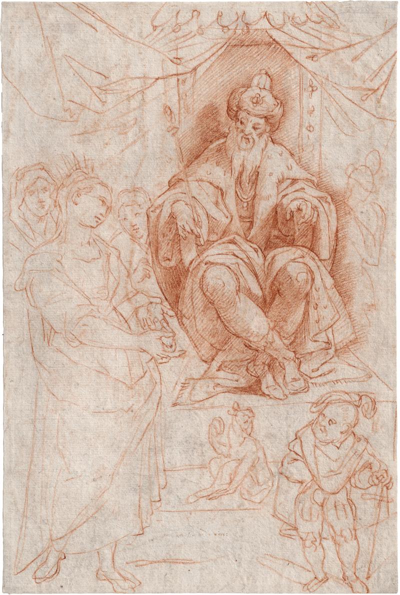 Interior Art Unknown - École italienne, XVIIe siècle - Étude d'après les fresques de Bernardino Lanino