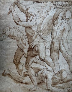 Jacopo Zanguidi Dit Bertoja (1544 - 1574) - Combat of five figures after Raphael