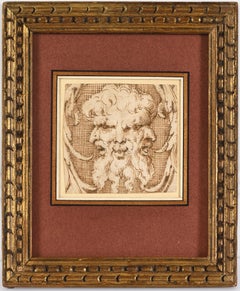 A fantasy head composed of three bearded faces