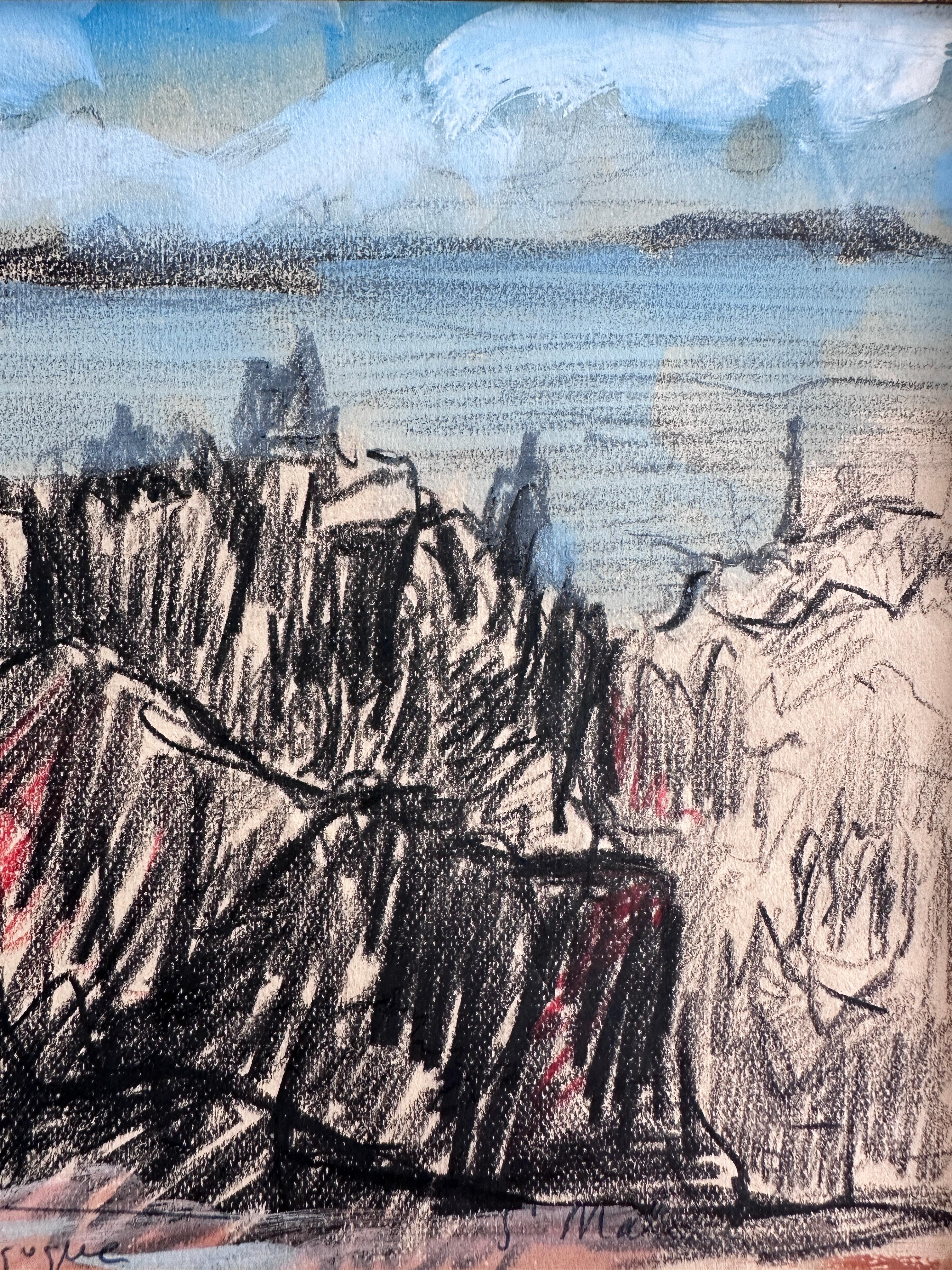 Paysage près de Saint-Malo - Art de Gustave Bourgogne