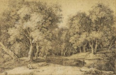 Figures by a River at the Edge of a Wood, Late 18th Century