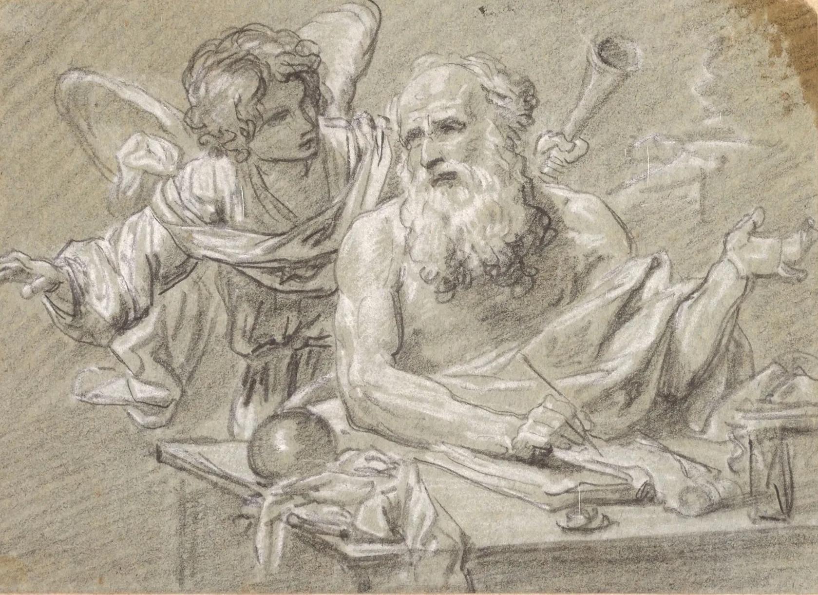 Saint Jérôme et l'ange, d'après Simon Vouet - Art de Gabriel Lemonnier 