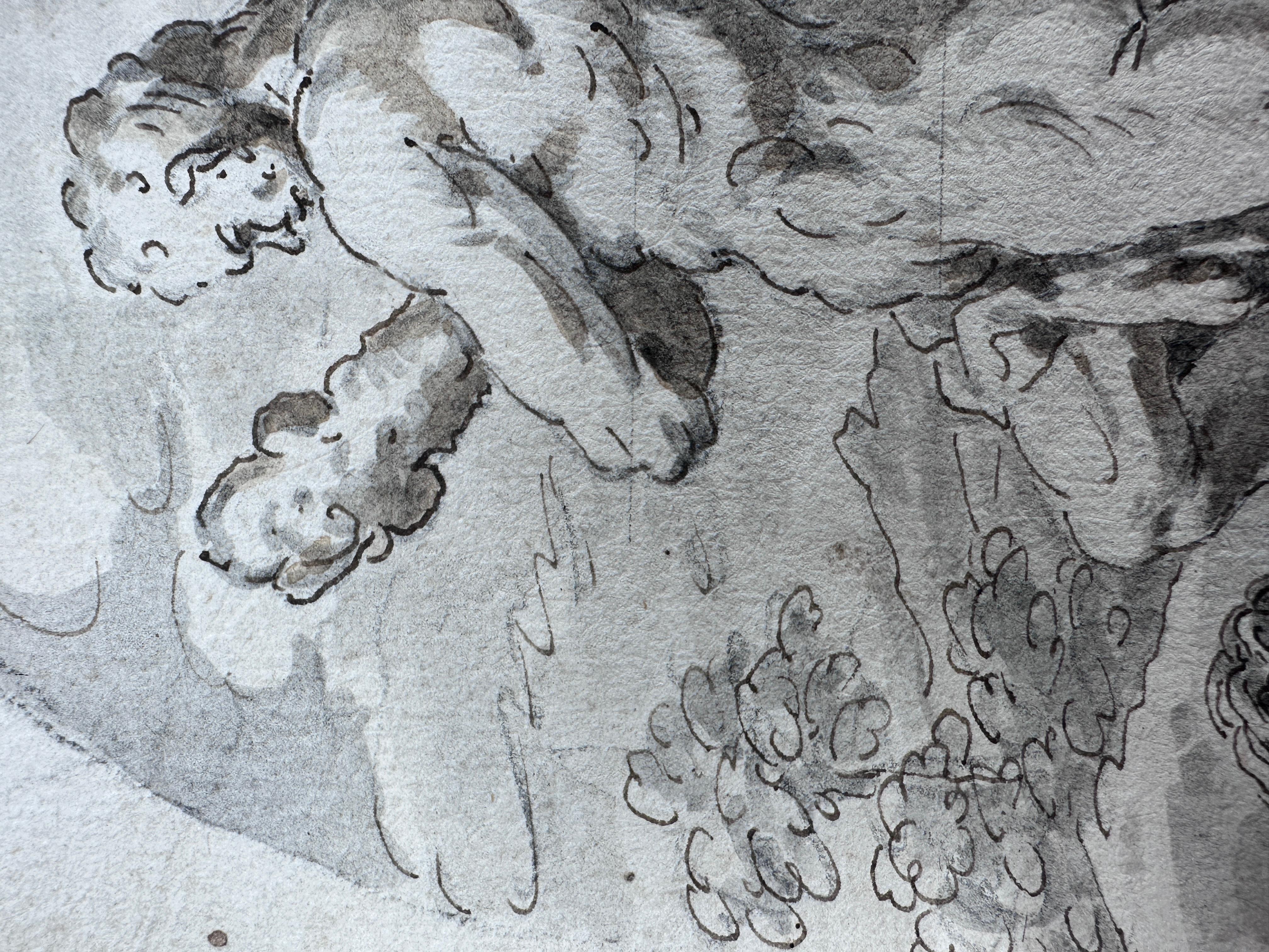 Cerchio di Giovanni Domenico Tiepolo (Venezia 1727 - Madrid 1804)
Ercole che sconfigge una drakaina (metà donna e metà serpente) - interpretata come Echidna o come un'Idra personificata

c. 1775 - 1790

Penna e inchiostro marrone scuro con due toni