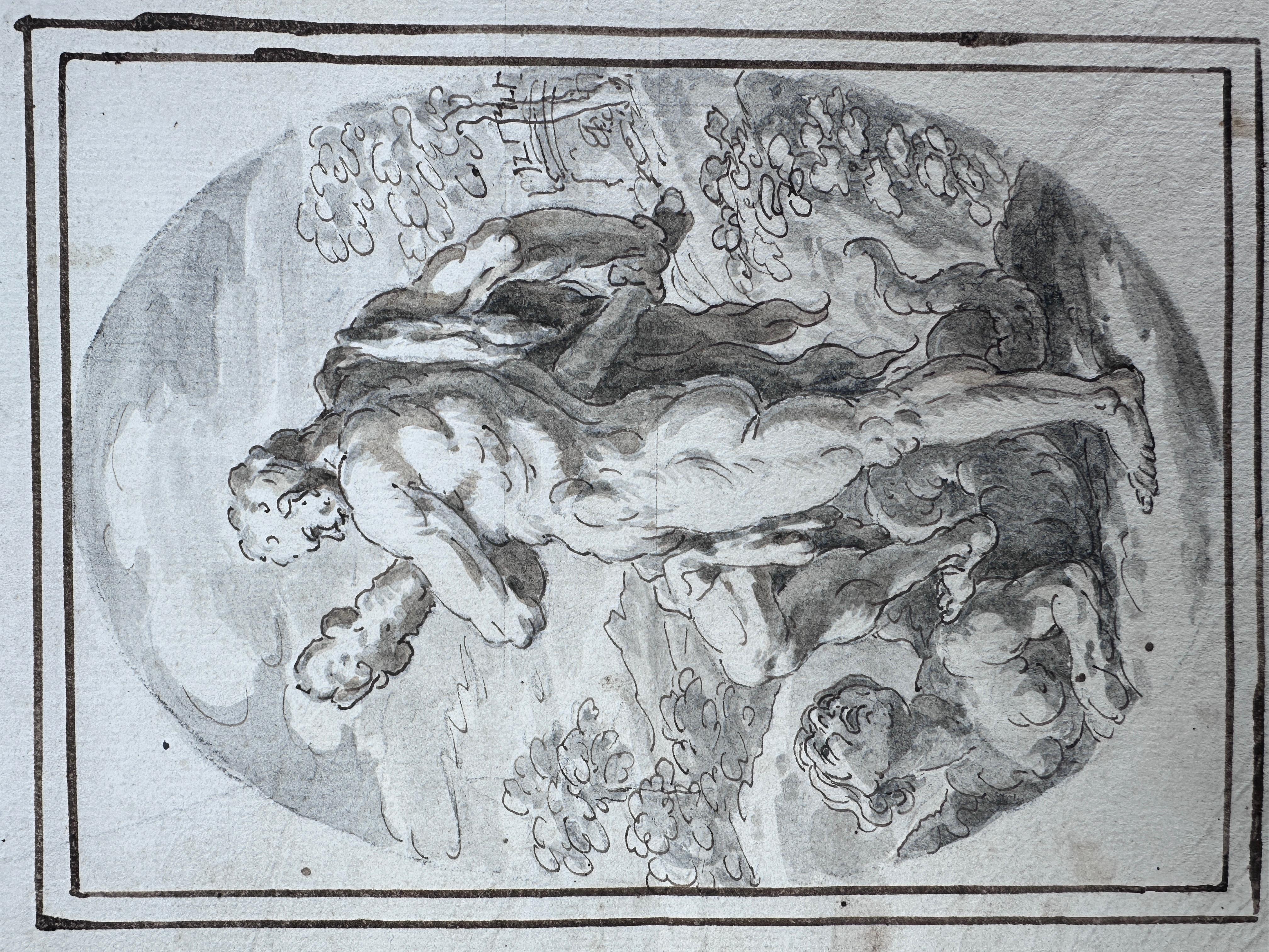Ercole che sconfigge una drakaina (metà donna e metà serpente) - Art di Giovanni Domenico Tiepolo