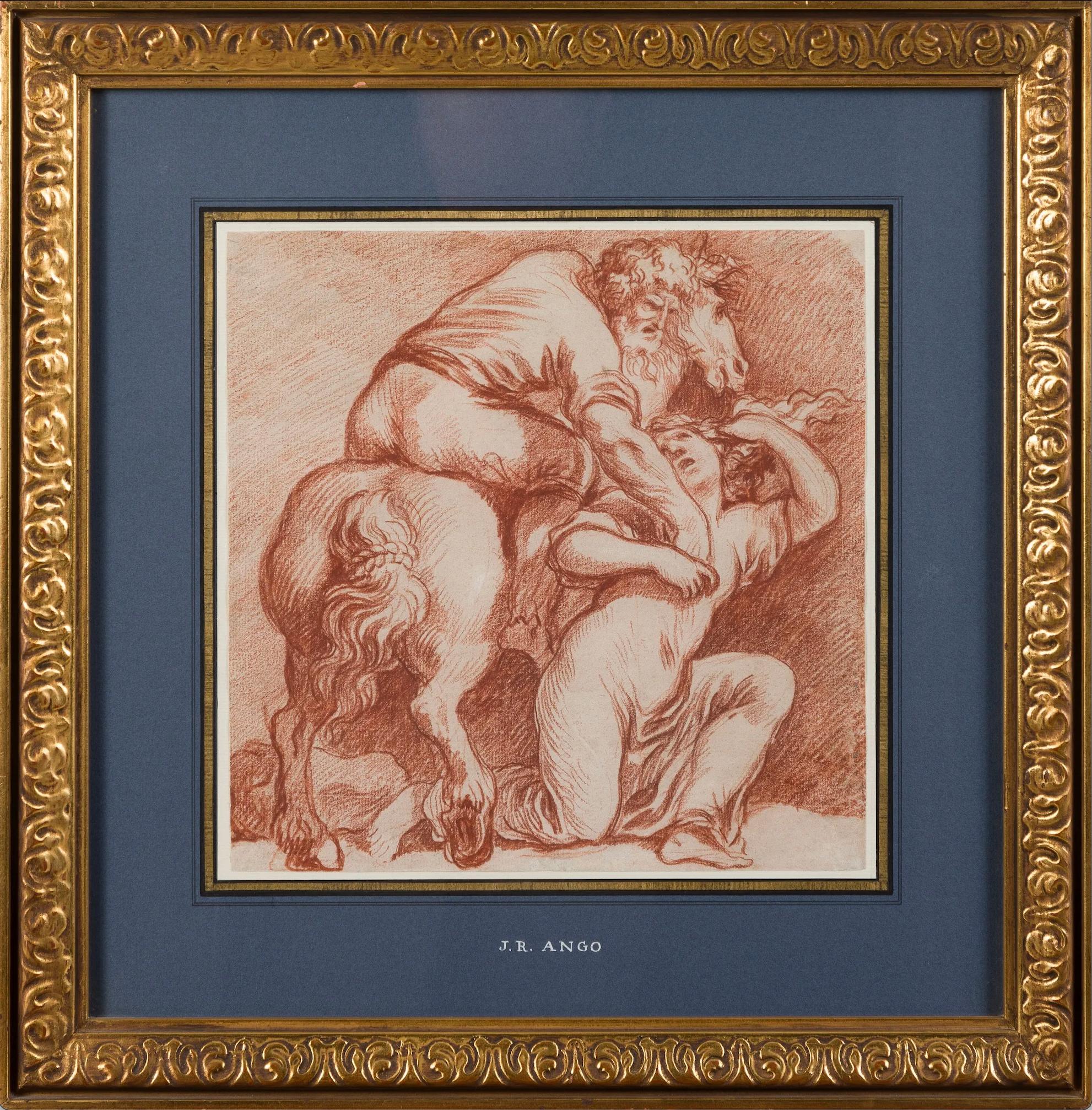 Man on Horseback Abducting a Woman - Art by Jean-Robert ANGO