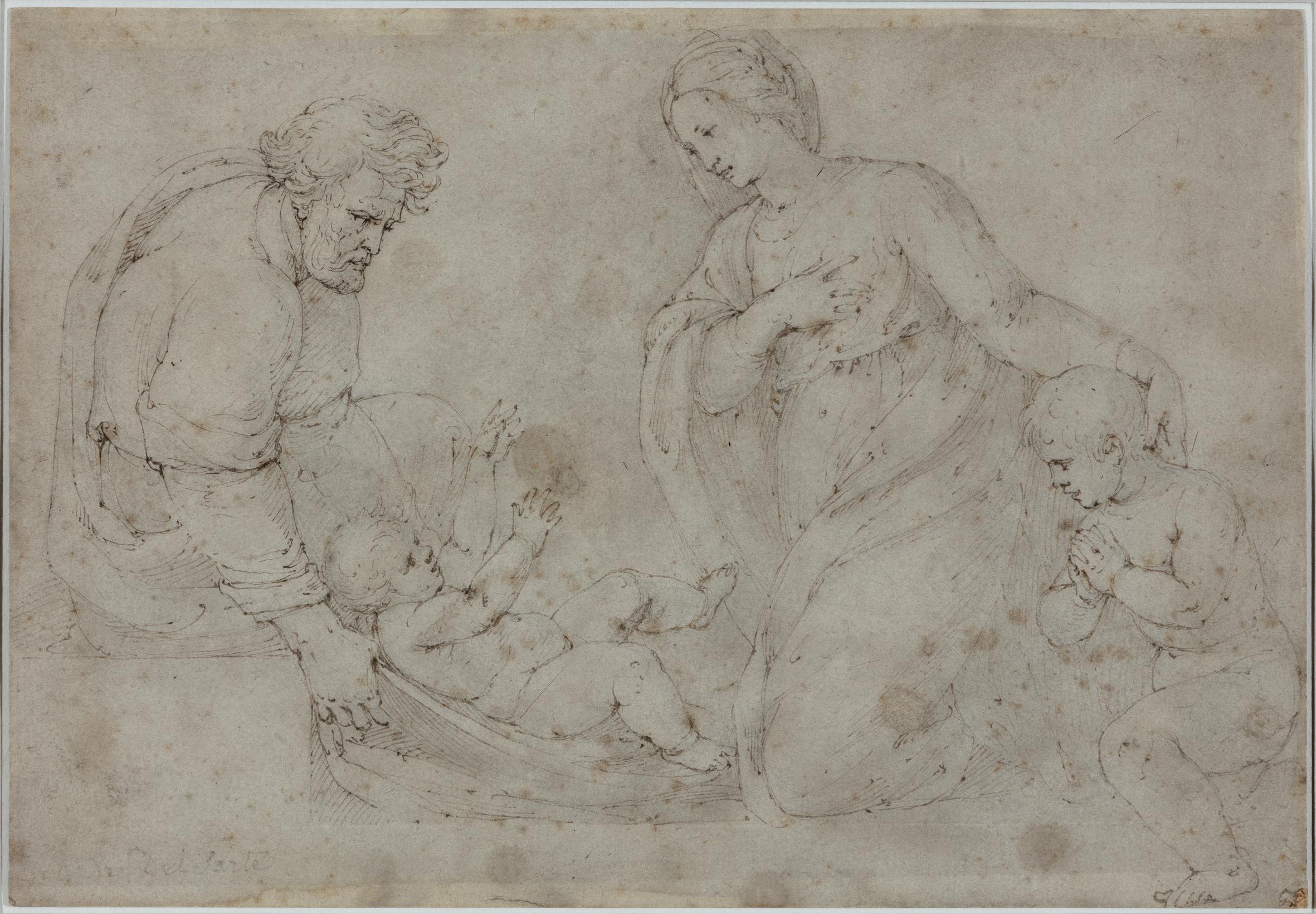 La Sagrada Familia con el Niño San Juan Bautista - Art de Raphael (Raffaello Sanzio da Urbino)