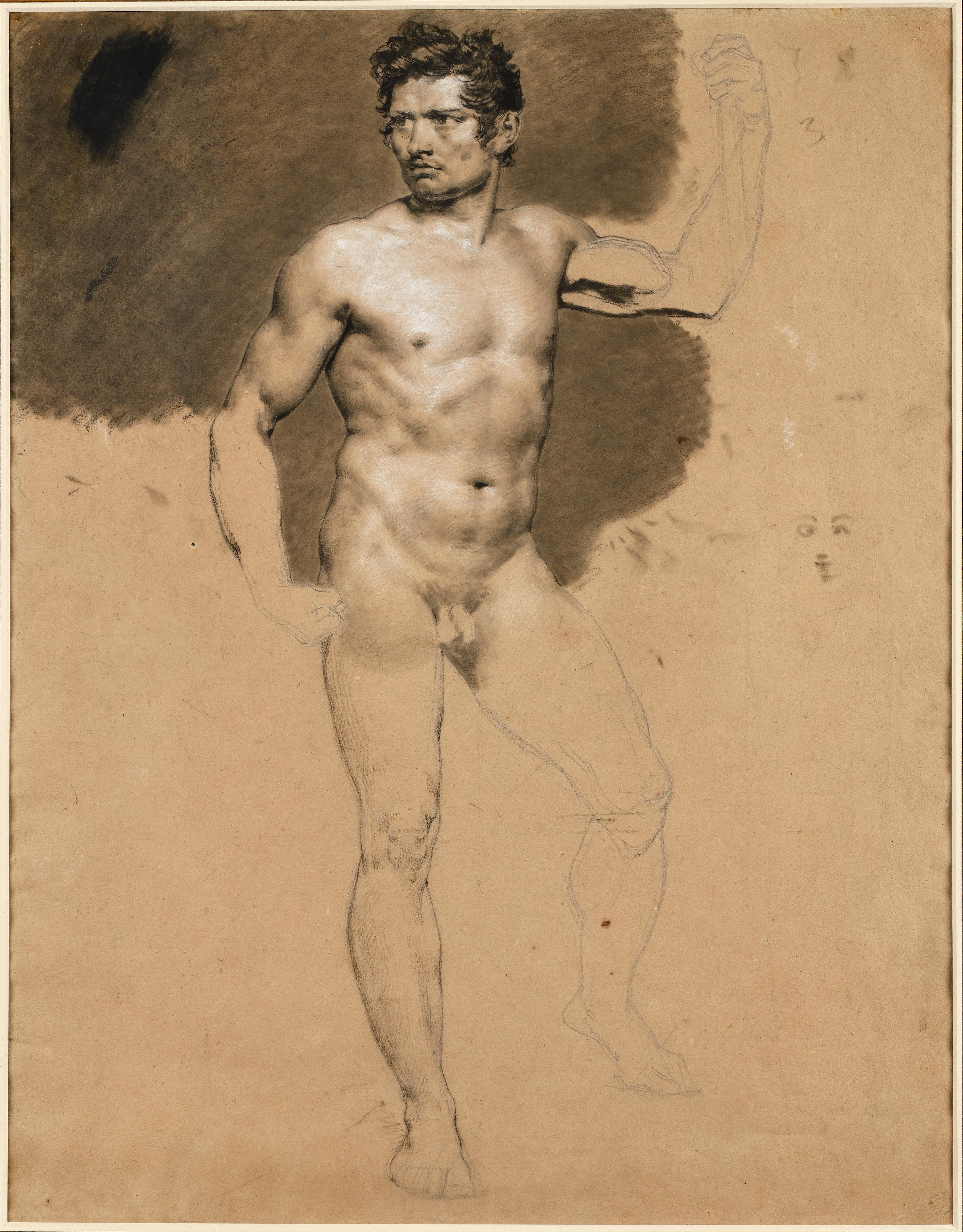 Dessin d'Académie d'un homme - Art de Constance-Marie Charpentier