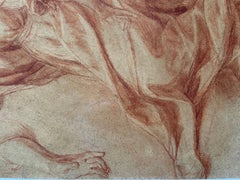 Studies einer knienden weiblichen Figur, ein Arm, eine Hand und ein Kopf im Profil