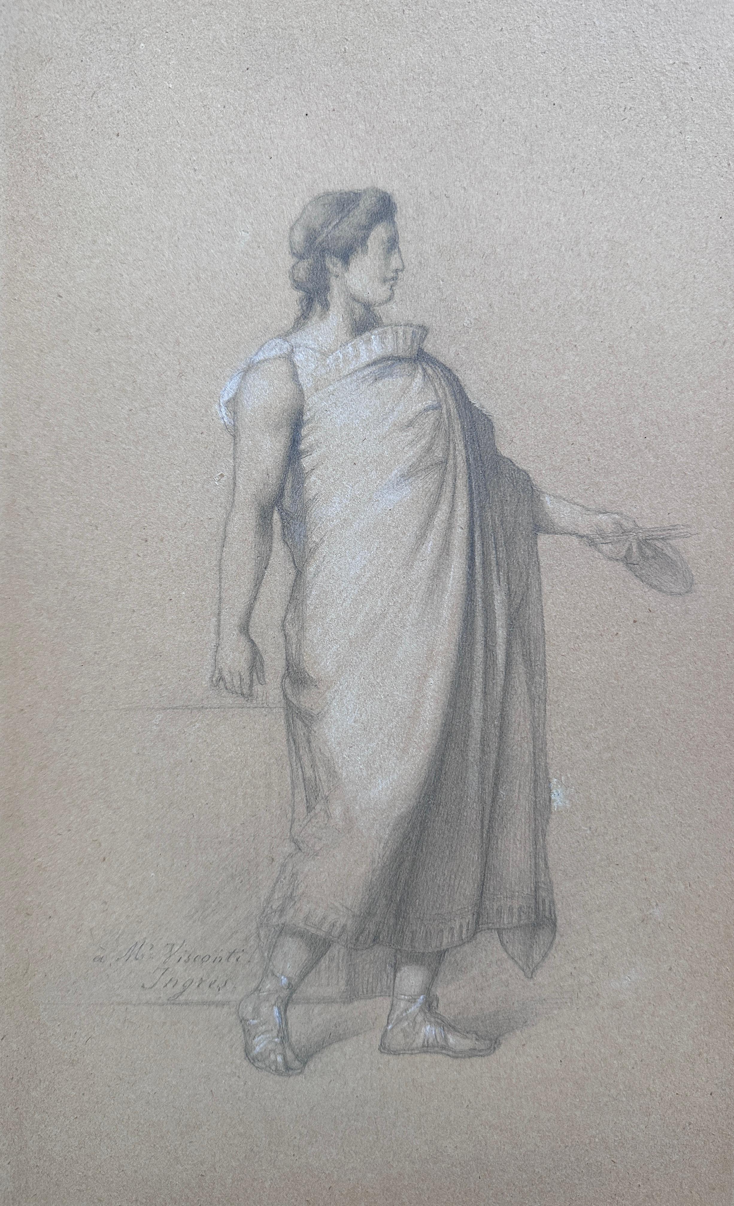 Apelle con in mano la tavolozza e i pennelli, Studio per L'apoteosi di Homer - Portrait Grigio di Jean-Auguste-Dominique Ingres