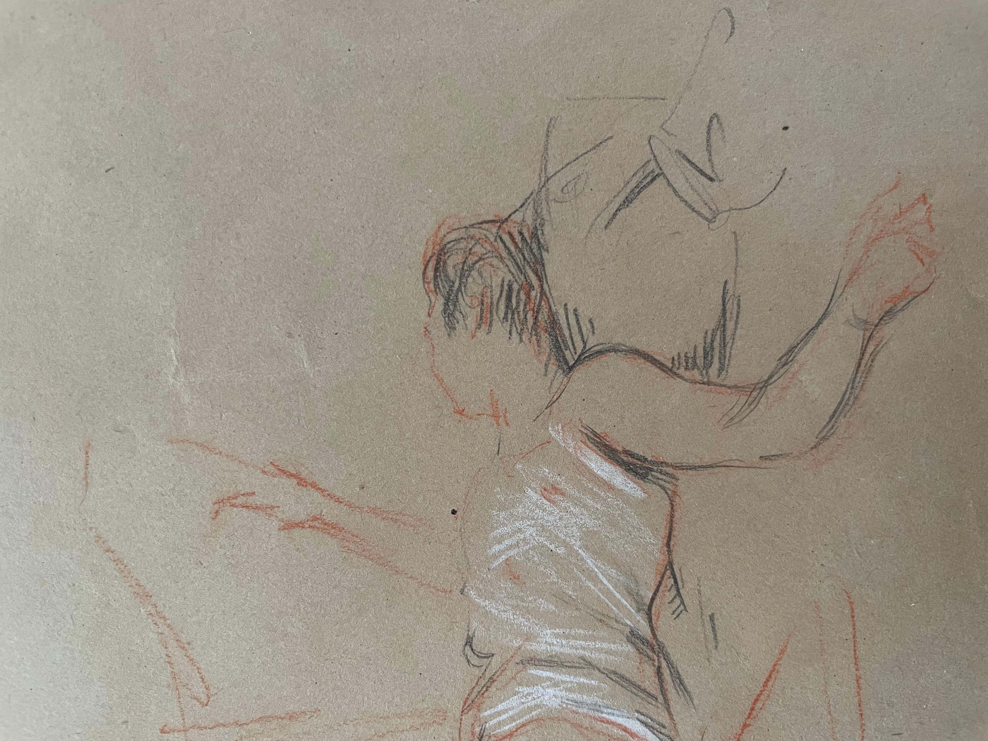 Étude d'une femme couchée - Art nouveau Art par Paul César Helleu