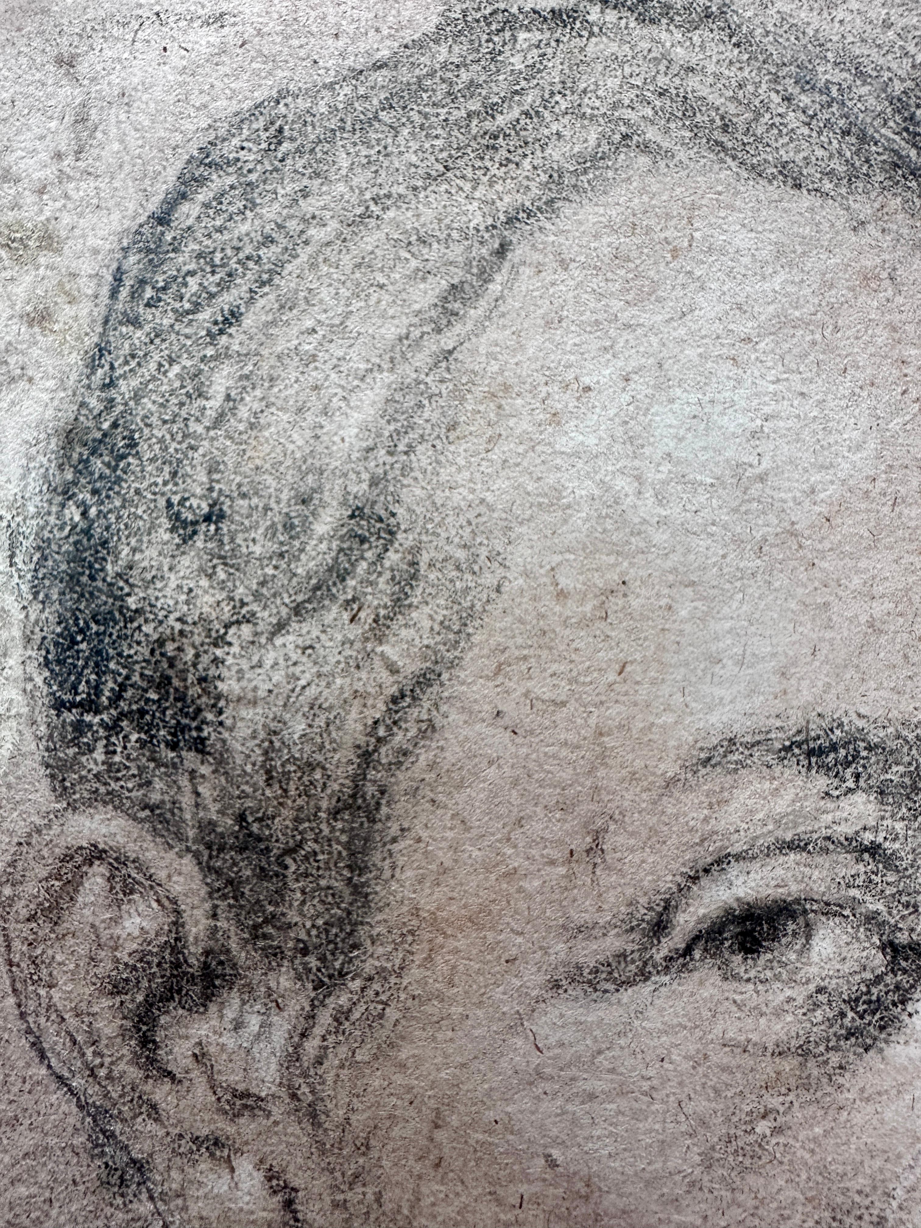 Roman School, early 17th century
Portrait of a Gentleman 

Black chalk with stumping on slightly tinted laid paper, 
23 × 30 cm

Inscription: Lower left, in a later hand: “Ant. van Dyck f. 1630”
Unsigned

Provenance: 
J. Goll von Franckenstein